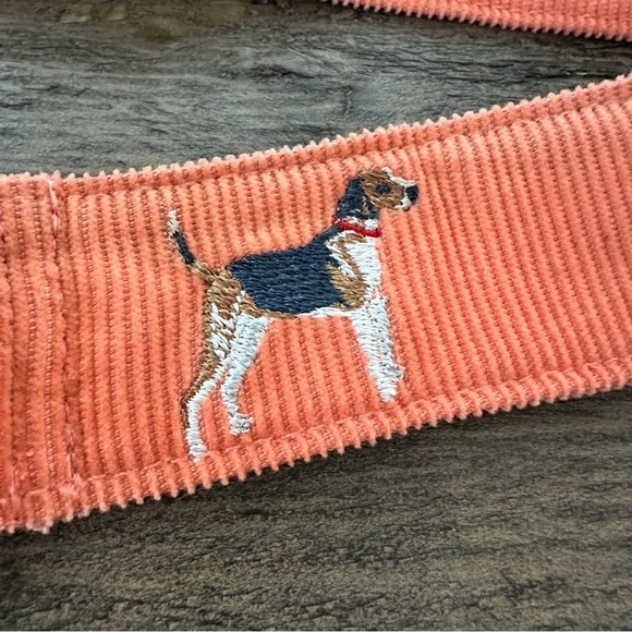 Polo Ralph Lauren Womens Orange Corduroy Dog Embroidered Belt Adjustable Pointer main image 4